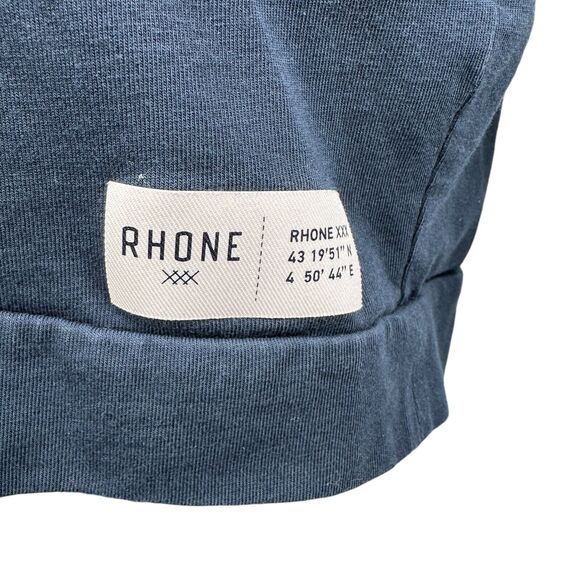 Rhone Essentials Lounge Henley Shirt Men’s Large Navy Long Sleeve V-Neck Cotton - Picture 4 of 11